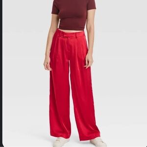 Women's High-Rise Wide Leg Satin Pants - A New
Day red pants size 4